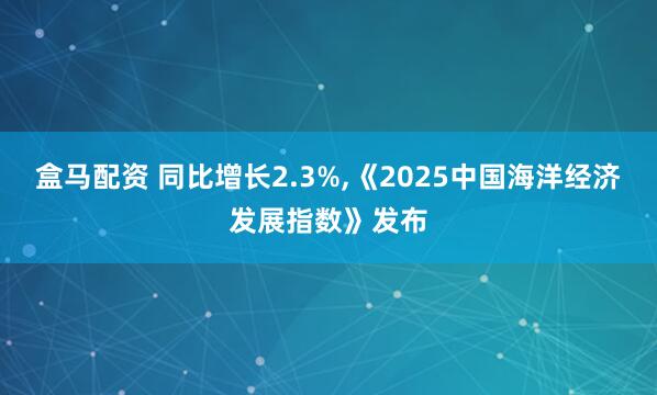 盒马配资 同比增长2.3%,《2025中国海洋经济发展指数》发布