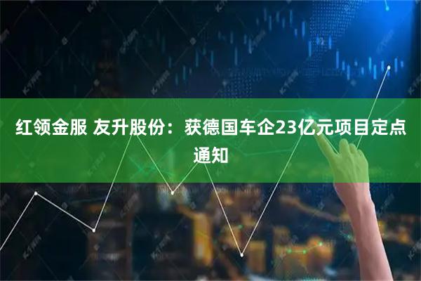 红领金服 友升股份：获德国车企23亿元项目定点通知